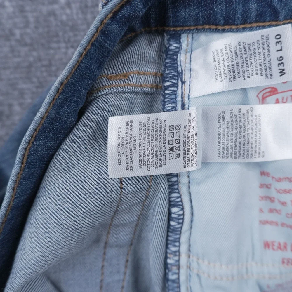 Lucky Brand 181 Relaxed Straight Jeans Mens 36x30 Blue Medium Wash Denim